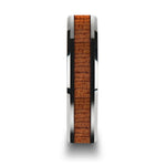 Load image into Gallery viewer, Mens Tungsten African Sapele Wood Inlay Wedding Ring - Polished Beveled Comfort Fit - 6mm 8mm 10mm Wide - Style name: CONGO