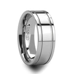 Load image into Gallery viewer, Mens Tungsten Carbide Dual Offset Grooves Wedding Ring - Polished Comfort Fit - 6mm 8mm Wide - Style name: ANCHORAGE