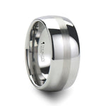 Load image into Gallery viewer, Mens Tungsten Carbide Brushed Stripe Wedding Ring - Domed Comfort Fit - 4mm 6mm 7mm 8mm 10mm 12mm Wide - Style name: BELLATOR