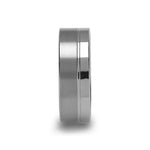 Load image into Gallery viewer, Mens Tungsten Carbide Single Offset Groove Wedding Ring - Polished Comfort Fit - 8mm Wide - Style name: DALLAS