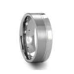 Load image into Gallery viewer, Mens Tungsten Carbide Single Offset Groove Wedding Ring - Polished Comfort Fit - 8mm Wide - Style name: DALLAS