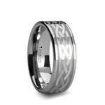 Load image into Gallery viewer, Mens Tungsten Carbide Celtic Design Wedding Ring - Flat Comfort Fit - 8mm 10mm Wide - Style name: PAETUS