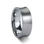 Load image into Gallery viewer, Mens Concave Tungsten Carbide Wedding Ring - Brushed Finish Comfort Fit - 8mm Wide - Style name: TUCSON