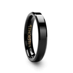 Load image into Gallery viewer, Mens Tungsten Black Wedding Ring - Beveled Comfort Fit - 4mm 6mm 7mm 8mm 10mm 12mm Wide - Style name: INFINITY
