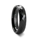 Load image into Gallery viewer, Mens Tungsten Carbide Black 288 Diamond Faceted Wedding Ring - Domed Comfort Fit - 4mm 6mm 8mm Wide - Style name: AEON