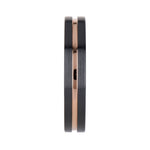 Load image into Gallery viewer, Mens Black Ceramic Rose Gold Groove Wedding Ring - Brushed Comfort Fit - 4mm 6mm 8mm 10mm Wide - Style name: VENICE