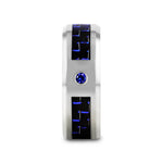 Load image into Gallery viewer, Mens Tungsten Black And Blue Carbon Fiber Blue Sapphire Setting Wedding Ring - Bevelled Comfort Fit - 8mm Wide - Style name: NEPTUNE