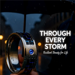 Load image into Gallery viewer, Mens Tungsten Black And Blue Carbon Fiber Blue Sapphire Setting Wedding Ring - Bevelled Comfort Fit - 8mm Wide - Style name: NEPTUNE
