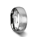 Load image into Gallery viewer, Mens Tungsten Carbide Deep Texture Brush Finish Wedding Ring - Domed Comfort Fit - 6mm 8mm Wide - Style name: BLACKWALD