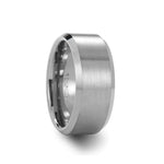 Load image into Gallery viewer, Mens Tungsten Brushed Center Flat Wedding Ring - Beveled Comfort Fit - 4mm 6mm 7mm 8mm 10mm 12mm Wide - Style name: SHEFFIELD