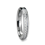 Load image into Gallery viewer, Mens Tungsten Carbide White Carbon Fiber Inlay Wedding Ring - Beveled Comfort Fit - 4mm 6mm 8mm 10mm 12mm Wide - Style name: ULTIMUS