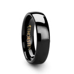 Load image into Gallery viewer, Mens Tungsten Carbide Domed Black Wedding Ring - Polished Comfort Fit - 2mm 4mm 6mm 7mm 8mm 10mm 12mm Wide - Style name: RAVEN