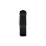 Load image into Gallery viewer, Mens Tungsten Rounded Black Wedding Ring - Polished Beveled Comfort Fit - 4mm 6mm 8mm 10mm Wide - Style name: MASERATI