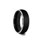 Load image into Gallery viewer, Mens Tungsten Rounded Black Wedding Ring - Polished Beveled Comfort Fit - 4mm 6mm 8mm 10mm Wide - Style name: MASERATI