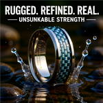 Load image into Gallery viewer, Mens Tungsten Carbide Blue Carbon Fiber Inlay Wedding Ring - Polished Beveled Comfort Fit - 4mm 6mm 8mm 10mm Wide - Style name: AUGUSTUS