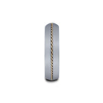 Load image into Gallery viewer, Mens Tungsten Carbide Braided 14k Gold Inlay Wedding Ring - Domed Comfort Fit - 6mm 8mm Wide - Style name: GOLDWYN