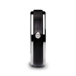 Load image into Gallery viewer, Mens Black Ceramic Polished Beveled Step Edges Diamond Wedding Ring - Raised Brush Center Comfort Fit - 6mm 8mm Wide - Style name: MONARCH