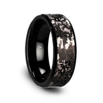 Load image into Gallery viewer, Mens Black Tungsten Carbide Engraved Black Digital Camouflage Wedding Ring - Polished Comfort Fit - 8mm Wide - Style name: SMOKESCREEN