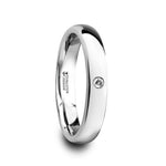 Load image into Gallery viewer, Mens Domed Tungsten Carbide White Diamond Wedding Ring - Polished Comfort Fit - 4mm 6mm Wide - Style name: GALE