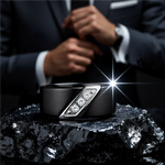 Load image into Gallery viewer, Mens Flat Black Tungsten Carbide Diagonal Diamonds Set in Stainless Steel Wedding Ring - Satin Finished Comfort Fit - 8mm Wide - Style name: LIAM