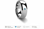 Load image into Gallery viewer, Mens Tungsten Carbide Blue Diamond Wedding Ring - Domed Comfort Fit - 6mm 8mm Wide - Style name: BUCKINGHAM