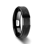 Load image into Gallery viewer, Mens Tungsten Carbide aised Hammer Finish Step Edge Wedding Ring - Brushed Finish Comfort Fit - 6mm 8mm Wide - Style name: REBEL