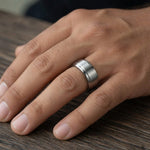 Load image into Gallery viewer, Mens Tungsten Carbide Spinning Wedding Ring - Brushed Comfort Fit - 8mm Wide - Style name: REVOLUTION