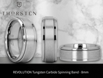 Load image into Gallery viewer, Mens Tungsten Carbide Spinning Wedding Ring - Brushed Comfort Fit - 8mm Wide - Style name: REVOLUTION