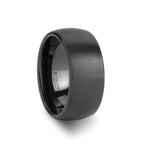Load image into Gallery viewer, Mens Tungsten Carbide Domed Black Wedding Ring - Brush Finished Comfort Fit - 2mm 4mm 6mm 8mm 10mm 12mm Wide - Style name: RAIDER