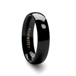 Load image into Gallery viewer, Mens Black Ceramic Diamond Wedding Ring - Domed Comfort Fit - 6mm Wide - Style name: MAGMA