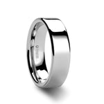 Load image into Gallery viewer, Mens Tungsten Carbide White Wedding Ring - Flat Style Comfort Fit - 2mm 4mm 6mm 7mm 8mm 10mm 12mm Wide - Style name: STOCKTON