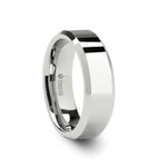 Load image into Gallery viewer, Mens Tungsten Carbide White Wedding Ring - Beveled Comfort Fit - 4mm 6mm 7mm 8mm 10mm 12mm Wide - Style name: LINCOLN