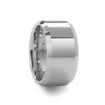 Load image into Gallery viewer, Mens Tungsten Carbide White Wedding Ring - Beveled Comfort Fit - 4mm 6mm 7mm 8mm 10mm 12mm Wide - Style name: LINCOLN