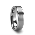 Load image into Gallery viewer, Mens White Tungsten Carbide Wedding Ring - Flat Brushed Comfort Fit - 4mm 6mm 8mm Wide - Style name: WAYNE