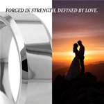 Load image into Gallery viewer, Mens Tungsten Carbide Wedding Ring - Beveled Comfort Fit - 4mm 6mm 7mm 8mm 10mm 12mm Wide - Style name: CORINTHIAN