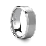 Load image into Gallery viewer, Mens White Tungsten Carbide Square Shape Wedding Ring - Brushed Finish Comfort Fit - 8mm Wide - Style name: STERLING