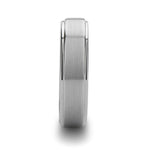 Load image into Gallery viewer, Mens Tungsten Carbide Raised Brush Finished Center White Wedding Ring - Polished Comfort Fit - 6mm 8mm Wide - Style name: ORLOFF