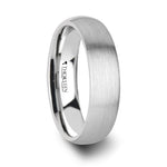 Load image into Gallery viewer, Mens Tungsten Domed White Wedding Ring - Brushed Comfort Fit - 2mm 4mm 6mm 8mm Wide - Style name: PYTHIUS