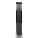 Load image into Gallery viewer, Mens Tungsten Brushed Center Flat Black Wedding Ring - Polished Edges Comfort Fit - 4mm 6mm 7mm 8mm 10mm 12mm Wide - Style name: VULCAN