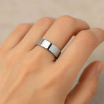 Load image into Gallery viewer, Womens Tungsten Carbide Flat Wedding Ring - Polished Comfort Fit - 4mm 6mm Wide - Style name: ATHENA