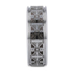 Load image into Gallery viewer, Mens Tungsten Laser Engraved Celtic Crosses Wedding Ring - Flat Grooved Comfort Fit - 8mm Wide - Style name: DEACON