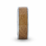 Load image into Gallery viewer, Mens Tungsten Whiskey Barrel Inlaid Flat Polished Edges Made From Genuine Whiskey Barrels Wedding Ring - 8mm Wide - Style name: MALT