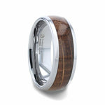 Load image into Gallery viewer, Mens Tungsten Whiskey Barrel Inlaid Made From Genuine Whiskey Barrels Domed Polished Wedding Ring - 8mm Wide - Style name: FORMENT
