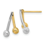 Load image into Gallery viewer, 14k Two Tone Gold Polished and Textured Post Earrings