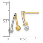 Load image into Gallery viewer, 14k Two Tone Gold Polished and Textured Post Earrings