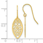 Load image into Gallery viewer, 14K Yellow Gold Polished Flower Dangle Earrings