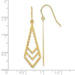 Load image into Gallery viewer, 14k Yellow Gold Polished & Textured Dangle Earrings