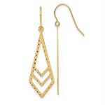 Load image into Gallery viewer, 14k Yellow Gold Polished & Textured Dangle Earrings
