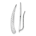 Load image into Gallery viewer, 14k White Gold Polished and Textured Ear Climber Earrings