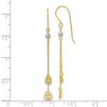 Load image into Gallery viewer, 14k Two-tone Gold Polished Diamond-cut Love Knot Dangle Shepherd Hook Earrings